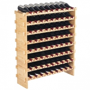 Raft pentru 72 de sticle de vin, Vivatechnix Modular, 898 x 250 x 1035 mm, Lemn bambus - Img 1