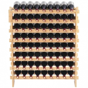 Raft pentru 72 de sticle de vin, Vivatechnix Modular, 898 x 250 x 1035 mm, Lemn bambus - Img 2