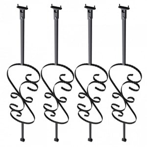 Set 5 stalpi balustrada, Vivatechnix 185 x 20 x 1118 mm, Negru mat, accesorii prindere - Img 2