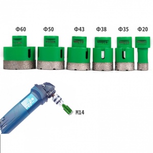 Set 6 carote diamantate pentru gresie, granit, marmura, Vevor M14, diametre 20/35/38/43/50/60mm - Img 2