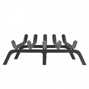 Suport de lemne pentru semineu sau vatra de foc, Vivatechnix 610 x 280 mm, Otel, teava 3/4 inch, Negru mat - Img 3