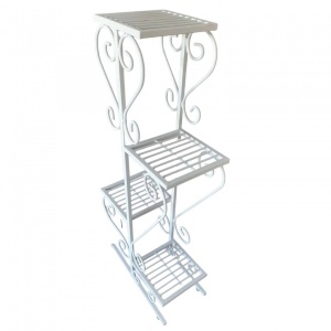 Suport pentru flori Vivatechnix VMD-1064, Alb, 50x22x105 cm, picioare reglabile - Img 4