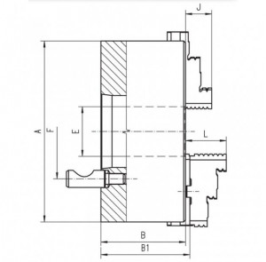 Universal pentru strung cu 3 bacuri reversibile TIP 3245, 200 mm, racord 5, Bison - Img 2