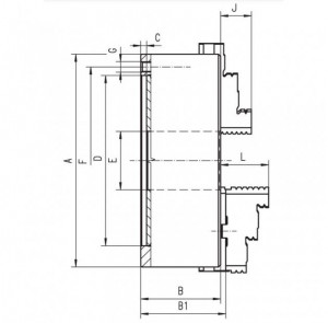 Universal pentru strung cu 6 bacuri TIP 3806, 250 mm, Bison - Img 2