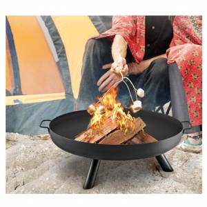 Vatra foc pentru terasa, camping, Vivatechnix Otel Carbon, Diametru 770 mm, Negru, Inaltime 28 cm - Img 4