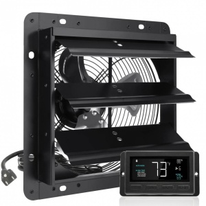 Ventilator evacuare pentru spatii comerciale, sere, depozite, Metal, 18 W, 1400 m³/h, diametru 254 mm, 60 dB, Programator - Img 1