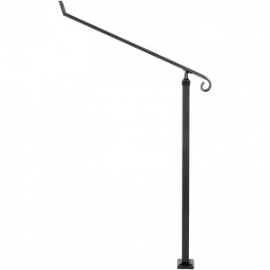 Balustrada fier forjat, 2-3 trepte Vivatechnix Negru Mat, Inaltime 159.6 cm, lungime 76.5 cm, pozitii reglabile - Img 3