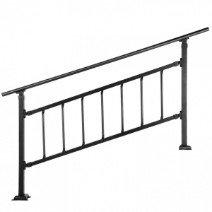Balustrada otel forjat, max 5 trepte Vivatechnix Negru Mat, Inaltime 83.5 cm, lungime 172.5 cm, pozitii reglabile - Img 1