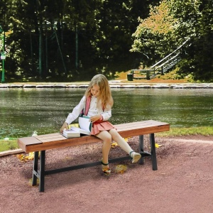 Banca pentru gradina, Vivatechnix Metal/Lemn, 36.5 x 160 x 48.2 cm, 3 persoane, max 227 kg - Img 4