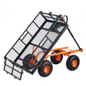 Carucior basculabil, 4 x roti, Capacitate 370 kg, Vivatechnix, Panouri detasabile, 1870x535x520mm - Img 1