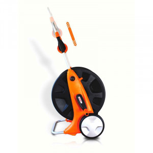 Carucior cu tambur pentru furtun HECHT 00638, maner telescopic, cu roti, lungime maxima furtun 100 m, racord 1/2 inch - Img 2