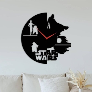 Ceas de perete metalic Krodesign StarWars KRO-1159, diametru 50 cm, negru - Img 2