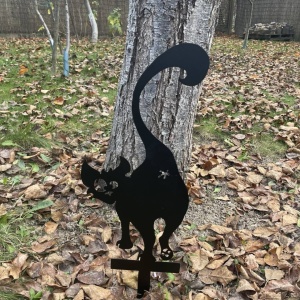 Decoratiune gradina / ghiveci Krodesign Back Cat KRO-1140, metal, inaltime 61 cm - Img 4