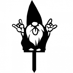 Decoratiune gradina / ghiveci Krodesign Rock Roll Gnome KRO-1139, metal, inaltime 61 cm - Img 1