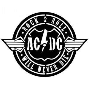 Decoratiune metalica de perete Krodesign KRO-1050, AC/DC, diametru 60 cm, negru, grosime 1.5 mm - Img 1
