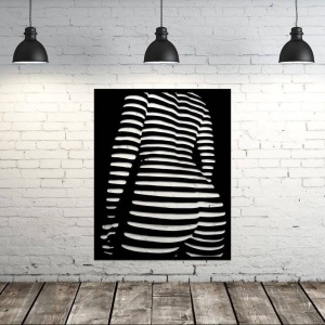 Decoratiune perete Krodesign KRO-1036 Women Shadow, lungime 80x64 cm, negru - Img 3