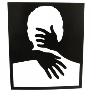 Decoratiune perete Krodesign Man Silhouette, lungime 50x43 cm, negru - Img 2