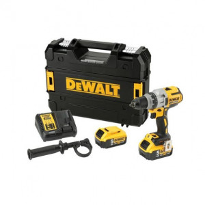 Masina de gaurit si insurubat cu acumulatori Dewalt DCD991P2, 18V/5.0Ah, cuplu maxim 95 Nm, 2 acumulatori, incarcator, valiza de transport - Img 1