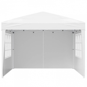 Pavilion de gradina cu pereti laterali cu ferestre, Pliabil, 2.95 x l 2.95 x H 2.63 m, Alb, Geanta transport - Img 2