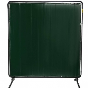 Perdea sudura impotriva scanteilor Vevor 183x183 cm, cadru otel, 4 roti, Verde - Img 4