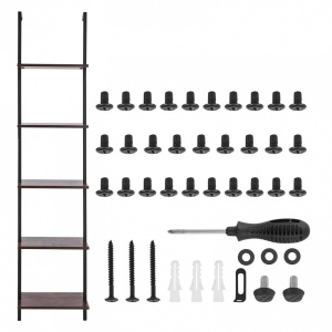 Raft metalic cu 5 x polite incluse din lemn, profil patrat 20x20 mm, Vivatechnix Industrial, 400x300x1780 mm - Img 4