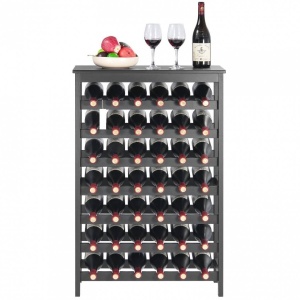 Raft pentru 42 de sticle de vin, 7 niveluri, Vivatechnix Modular, 660 x 290 x 1000 mm, Lemn bambus, negru - Img 3