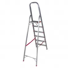 Scara aluminiu BISONTE STR0106 6 trepte, inaltime maxima 1,70 m pentru interior - Img 2