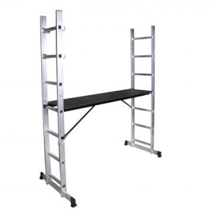 Schela cu scara dubla aluminiu Bisonte, H=1.96 m STR0507 - Img 4