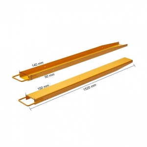 Set 2 extensii pentru furci stivuitor, Lungime totala 152 cm, Latime interioara 14 cm, Capacitate 1.8 Tone - Img 3