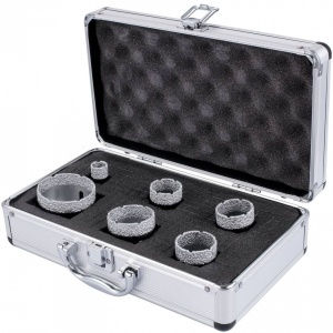 Set 6 carote diamantate si 1 disc taiere 125 mm pentru gresie, marmura, 20/35/40/50/55/68 mm, prindere M14, umed sau uscat - Img 3