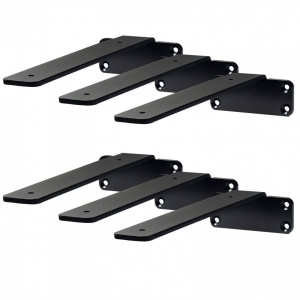 Set 6 suporturi pentru rafturi, Vivatechnix 160 x 100 x 45 mm, Otel, Negru, max 72.6 kg, Grosime 5 mm - Img 1