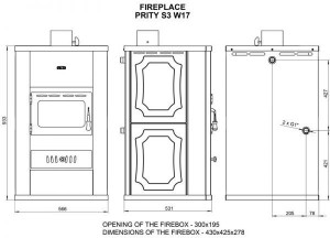 Soba de incalzire STANDARD PRITY S3 W17, 22 kW - Img 3