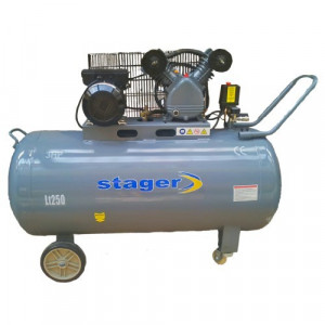 Stager HMV0.25/250 compresor aer, 250L, 8bar, 324L/min, monofazat, angrenare curea - Img 4