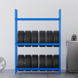 Suport de perete Vivatechnix pentru 12 anvelope, 1300 x 500 x 1790 mm, max 150 kg, 2 rafturi - Img 3