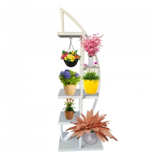 Suport pentru flori Vivatechnix VMD-1063 Arcade, Alb, 50x30x150 cm, 4 polite, demontabil - Img 3