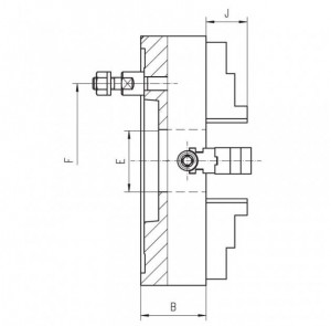Universal pentru strung cu 4 bacuri TIP 4334, 630 mm, racord 8, Bison - Img 2