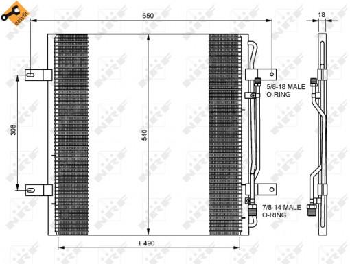 Condensator climatizare NRF pt. MB ATEGO, ATEGO II 01.98-