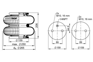 Perna aer liftanta in linie FD200-19 1/4 M10 - Img 4
