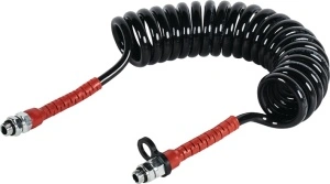 Furtun aer spiralat negru-rosu 4500mm 22 spire