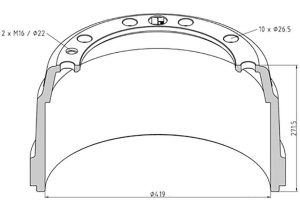 Tambur frana PE Automotive 166.001-00A