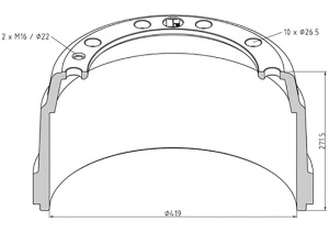 Tambur frana PE Automotive 166.001-00A