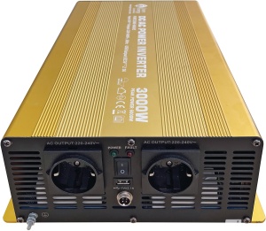 Invertor profesional 24-230V/ 3000W sinusoida pura cu telecomanda si 4m de cablu - Img 4