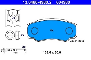 set placute frana,frana disc ATE 13.0460-4980.2 - Img 3