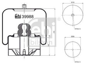 Burduf, suspensie pneumatica FEBI BILSTEIN 1240039988