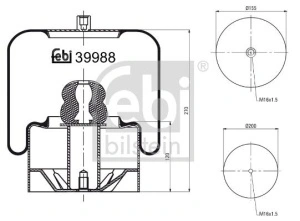 Burduf, suspensie pneumatica FEBI BILSTEIN 1240039988