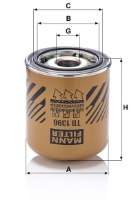 Element filtrant uscator aer, compresor MANN-FILTER 10 05 007 0 100 - Img 2