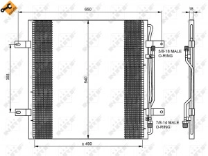Condensator climatizare NRF pt. MB ATEGO, ATEGO II 01.98-