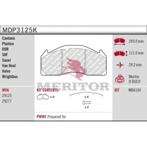 set placute frana,frana disc MERITOR 7601388000