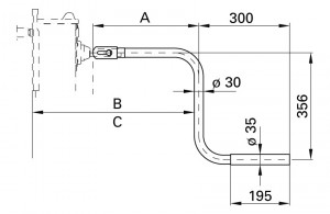Maner cu manivela Jost 480mm