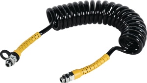 Furtun aer spiralat negru-galben 4500mm 22 spire